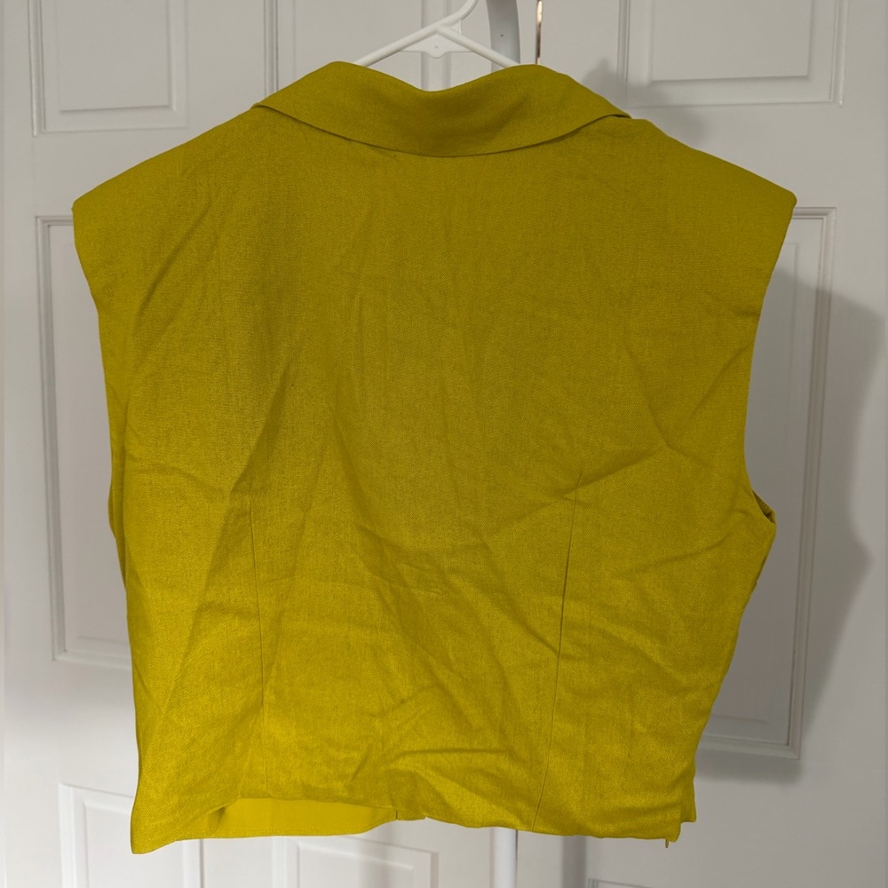 NWT Micas Linen Crossed Ruched Tank Top Size XL - Picture 5 of 6